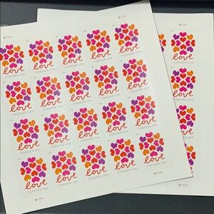 Colorful Heart Design Stickers. 100 stamps